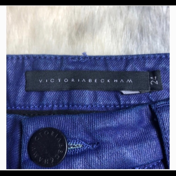 Victoria Beckham Wax Purple Jeans 24 - Picture 5 of 6